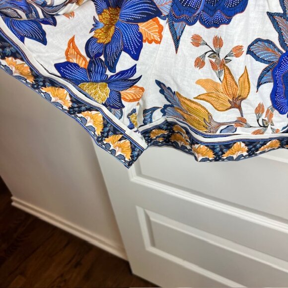 FARM Rio Off-White Summer Flowers Lenzing™ Ecovero™ Euroflax™ Romper Sz  S - Picture 7 of 8